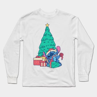 Stitch Christmas Tree Lilo And Stitch Long Sleeve T-Shirt